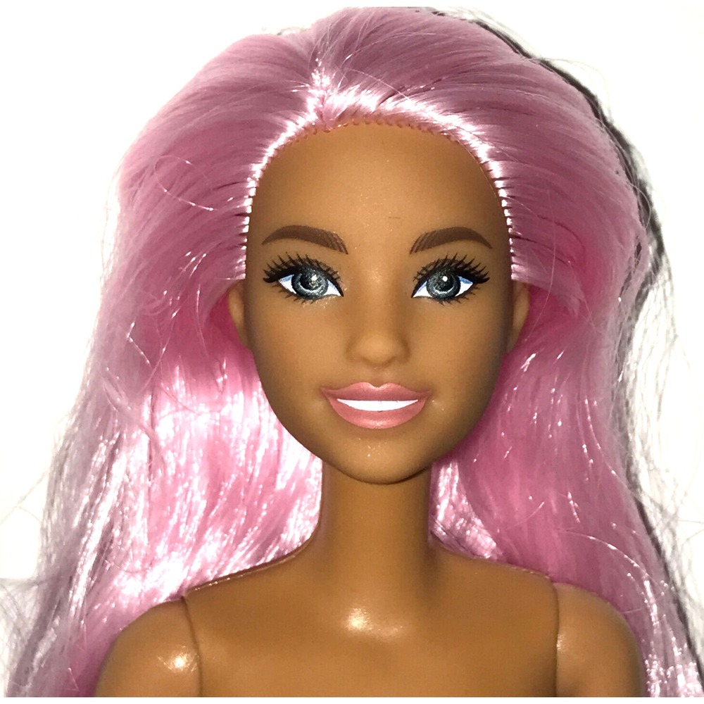 Nude Barbie Fashionistas #189 Pink Hair Purple Prosthetic Leg Doll For OOAK